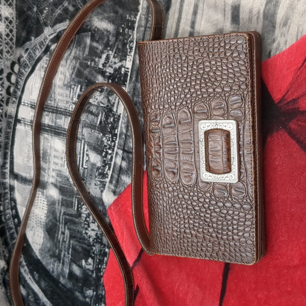 Brighton Brown croc crossbody/ wallet